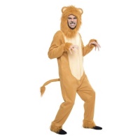 Costume de lion avec capuche en fourrure pour adultes