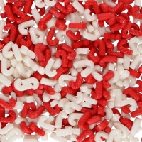 Paillettes de canne de Noël 3D unies blanches et rouges 56g - Wilton