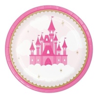 Assiettes château de conte de fées 23 cm - 8 pièces