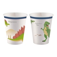 Tasses à dinosaures préhistoriques 250 ml - 8 unités