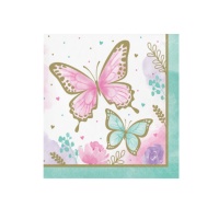 Serviettes de table Butterfly Shimmer 16,5 x 16,5 - 16 pcs.