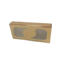 Boîte à nougats dorée avec fenêtre 18,5 x 8,5 x 2,5 cm - Sweetkolor