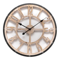 Horloge murale en bois noir 60 cm - DCasa