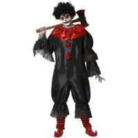 Costume de clown noir et rouge pour homme