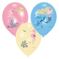 Be a Mermaid ballons en latex 27,5 cm - Amscan - 6 pcs.