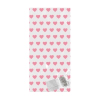 Sacs en plastique rectangulaires avec des coeurs roses - 10 pcs.