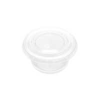 60 ml pot de sauce en plastique transparent avec couvercle - 50 pcs.