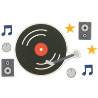 Décoration en sucre 2D pour gâteau Disque - 7 pièces