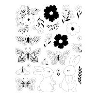 Tampons acryliques papillons et fleurs - Artemio