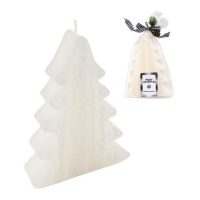 Bougie de sapin de Noël blanc de 15 cm