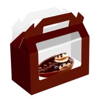 Boîte à oeufs de Pâques brune avec fenêtre 22 x 12 x 10 cm - Pastkolor - 1 pc.