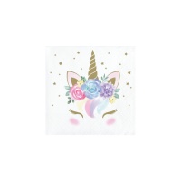 Serviettes de table Licorne enchantée 12,5 x 12,5 cm - 16 pcs.