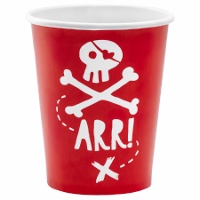 Verres de crâne de pirate de 220 ml - 6 unités