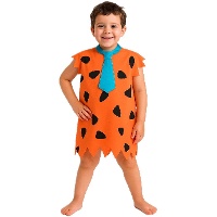Costume de troglodyte orange avec cravate pour enfant