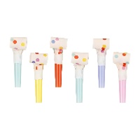 Trompettes à confettis - lot de 6