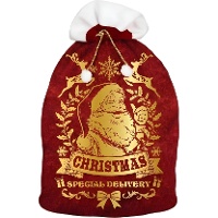 Sac de Noël rouge et doré du père Noël, 95 x 60 cm