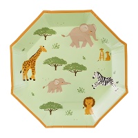 Assiettes Safari assorties 23 cm - 6 pièces