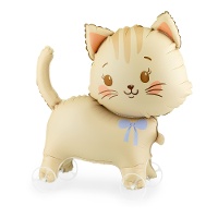 Ballon en forme de chat 65 x 61 cm avec roulettes