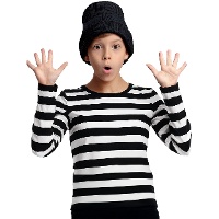 T-shirt enfant à rayures noires et blanches