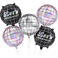Bouquet de ballons disco holographiques - 5 pièces