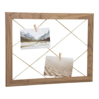 Cadre photo en corde avec clips en bois 30 x 40 cm - DCasa