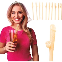 Pailles en forme de pénis - lot de 10