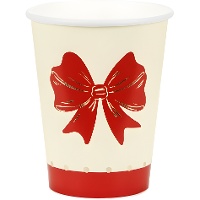 Gobelets 250 ml motif Noeud de Noël - lot de 6