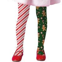 Collants pour enfants à rayures et à motif de biscuit de pain d'épice