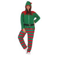 Costume de lutin de Noël avec capuche pour adultes