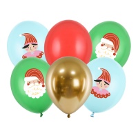 Ballons de Noël en latex Candy land 30 cm - PartyDeco - 6 pcs.