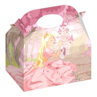 Boîte en carton princesse avec chaton 16 x 16 x 10,5 cm - 12 pcs.