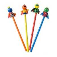 Crayons de super-héros assortis - 4 pièces.