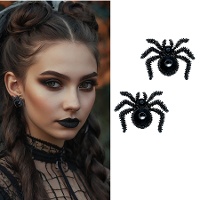 Boucles d'oreilles en forme d'araignées noires - 1 paire