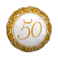 Globe rond doré numéro 50, 43 cm - Anagramme