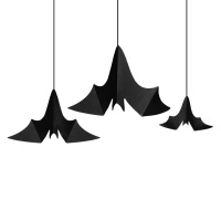 Pendentifs verticaux noirs pour chauve-souris - 3 pcs.