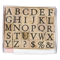 Tampons alphabétiques lettres majuscules et symboles 0,9 x 3 cm - 30 pcs.