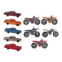 Figurines en sucre de voitures et de motos - Dekora - 16 pcs.