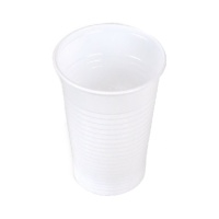 Gobelets en plastique réutilisables blancs de 220 ml - 30 unités