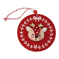 Pendentif en feutre fauve rouge 9,8 cm