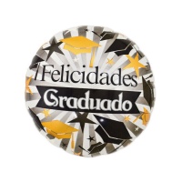 Ballon rond gris de félicitations pour les diplômés 45 cm - Eurofiestas