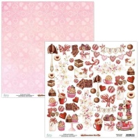 Papier scrapbooking Baiser au chocolat - Papiers Mintay - 1 feuille