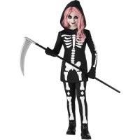 Costume de squelette terrifiant avec capuche pour filles