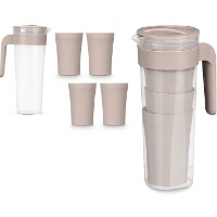 Carafe de 1,4 L avec 4 verres de 400 ml couleur mate - 5 pièces