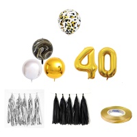 Kit de ballons avec le numéro 40 - Monkey Business - 8 pcs.