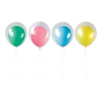 Kit de ballons assortis avec couche transparente - 24 pièces.