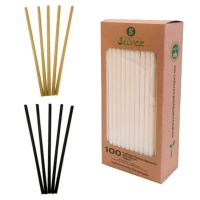 Pailles en papier biodégradable de 19,5 cm - 100 pcs.