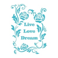 Pochoir Live, Love, Dream 20 x 28,5 cm - Artis decor - 1 unité