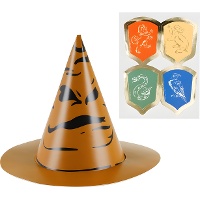 Chapeaux de fête Harry Potter - maisons de Poudlard, 16 x 11 cm - 6 pièces