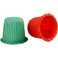 Caissettes à cupcakes frisées rouges et vertes de 3,5 cm - Decora - 35 unités