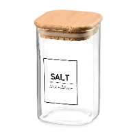 Bocal en borosilicate de 1,2 L avec couvercle en bambou Salt
